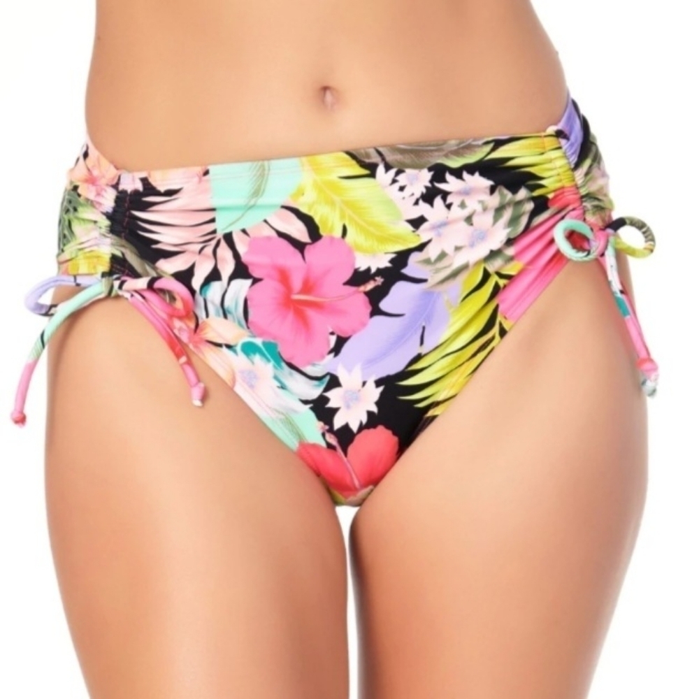 California Waves Tropical Pink Floral Bikini Bottoms